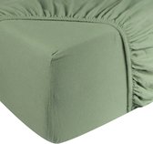 Bol.com DoubleDry Jersey Hoeslaken 180x200 cm - 100% Katoen - Zacht & Huidvriendelijk - Rondom Elastiek - Oud Groen aanbieding