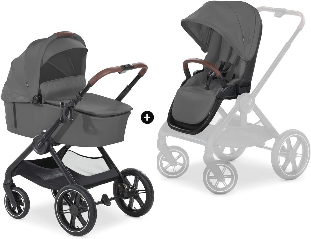 Image of 2-in-1 Kinderwagen Set met Luchtwielen en Verstelbare Zitting