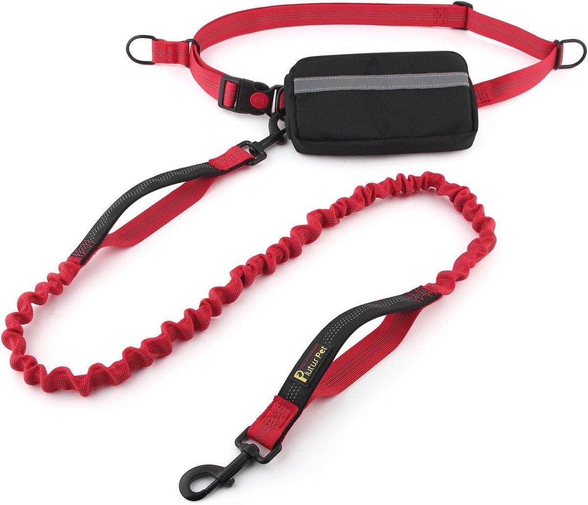 Handsfree hondenriem met bungee-systeem en reflecterende details voor groot en middelgroot honden