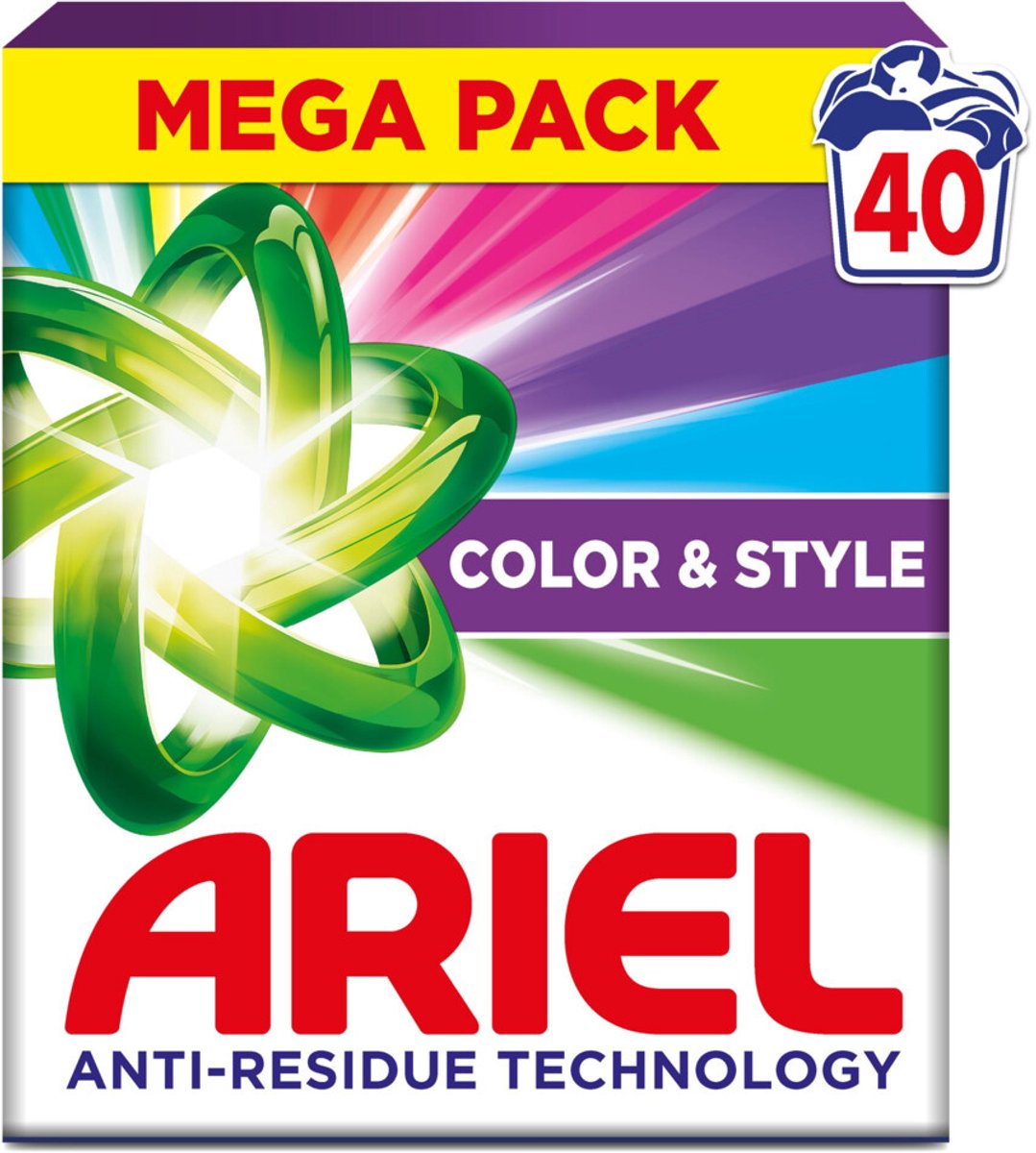 Goedkoopste 5x Ariel Waspoeder Color 40 Wasbeurten 2,2 kg