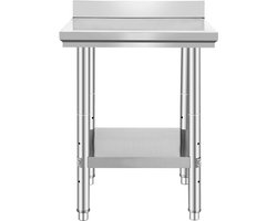 Keukeneiland - Keukenwerkbank - Keukenwerktafel - Keukentafel - Roestvrijstalen Keukenwerktafel - Horeca Werkbank - 24x24x35 inch 330LBS - met Onderblad - voor Restaurant Garage