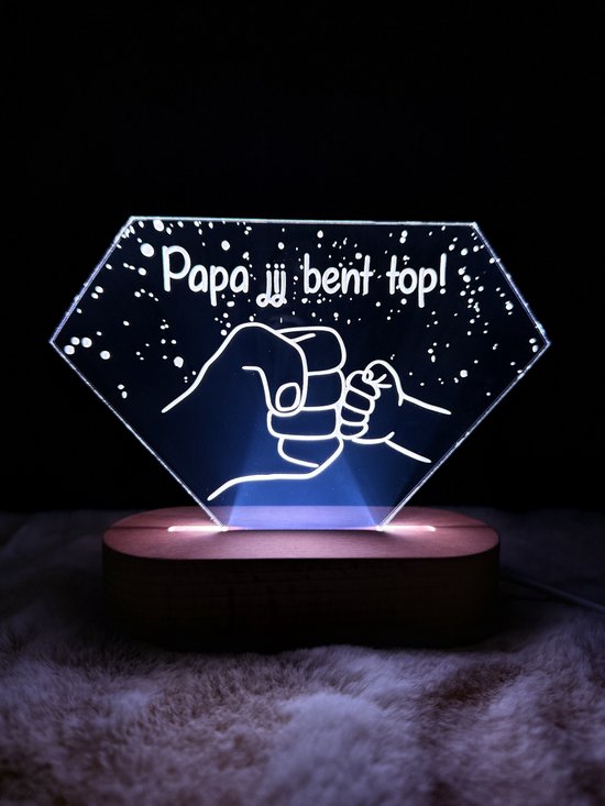 Vaderdag lampje - Vaderdag cadeau met tekst - Cadeau voor papa - Geschenk - Kado - Verjaardag - Vaderdag Cadeau - Vaderdag cadeautjes - Vaderdag kados - Vaderdag geschenk - Vaderdag cadeaupakket - Vaderdag pakket - Vaderdag cadeautje voor hem