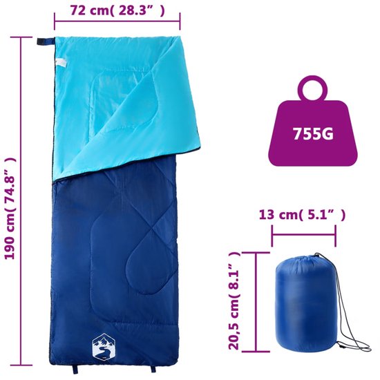 vidaXL - Slaapzak - voor - volwassenen - 3 - seizoenen van Vidaxl — afbeelding 2