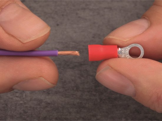 Quadrios 22C441 Cosse à oeillet Section max.=1.5 mm² Ø du trou=4.3 mm partiellement isolé rouge 1 set