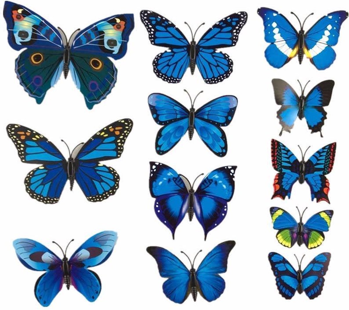 New Age Devi 3D Vlinders Muurstickers - Blauwe Vlinder Muursticker!