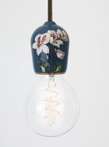 Hommage Department HD.104BL.SGN Lamp met schakelaar - Flowers - Ø6 x H8,5 cm - Blauw