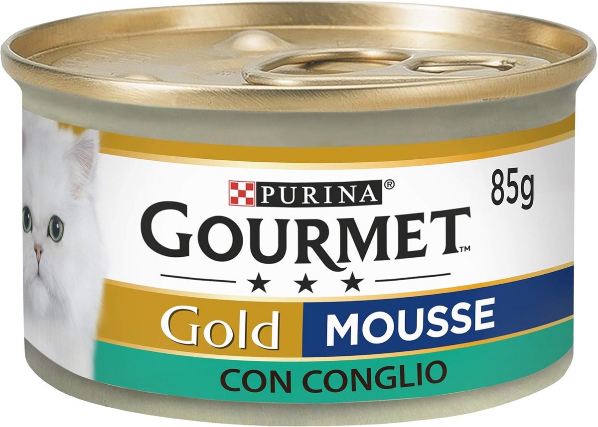 Mousse voor Katten met Konijn - Vochtige Kattenvoer in Blikjes - 24 x 85 g