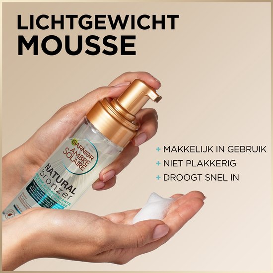 Garnier Ambre Solaire Self Tan Mousse - Zelfbruiner voor Lichaam & Gezicht met Hydraterend Kokoswater - 200ml
