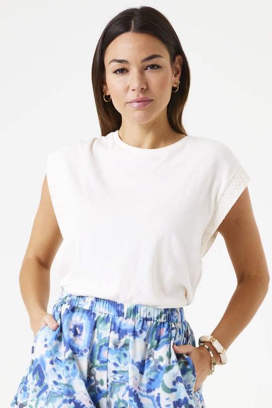 T-shirt femme GARCIA Wit Manches courtes
