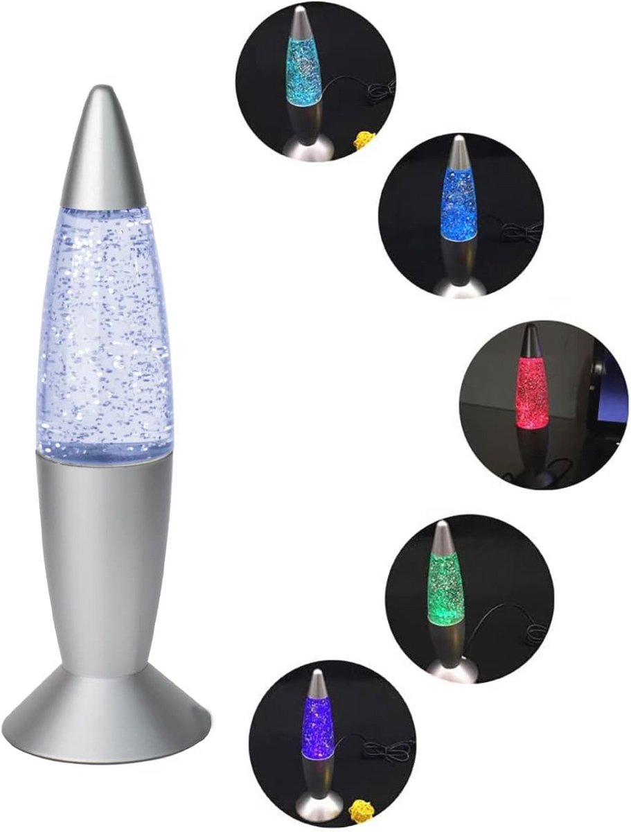 Mini Glitter Lava Lamp LED - Multi Kleur Veranderend Nachtlampje voor Slaapkamer en Kinderen