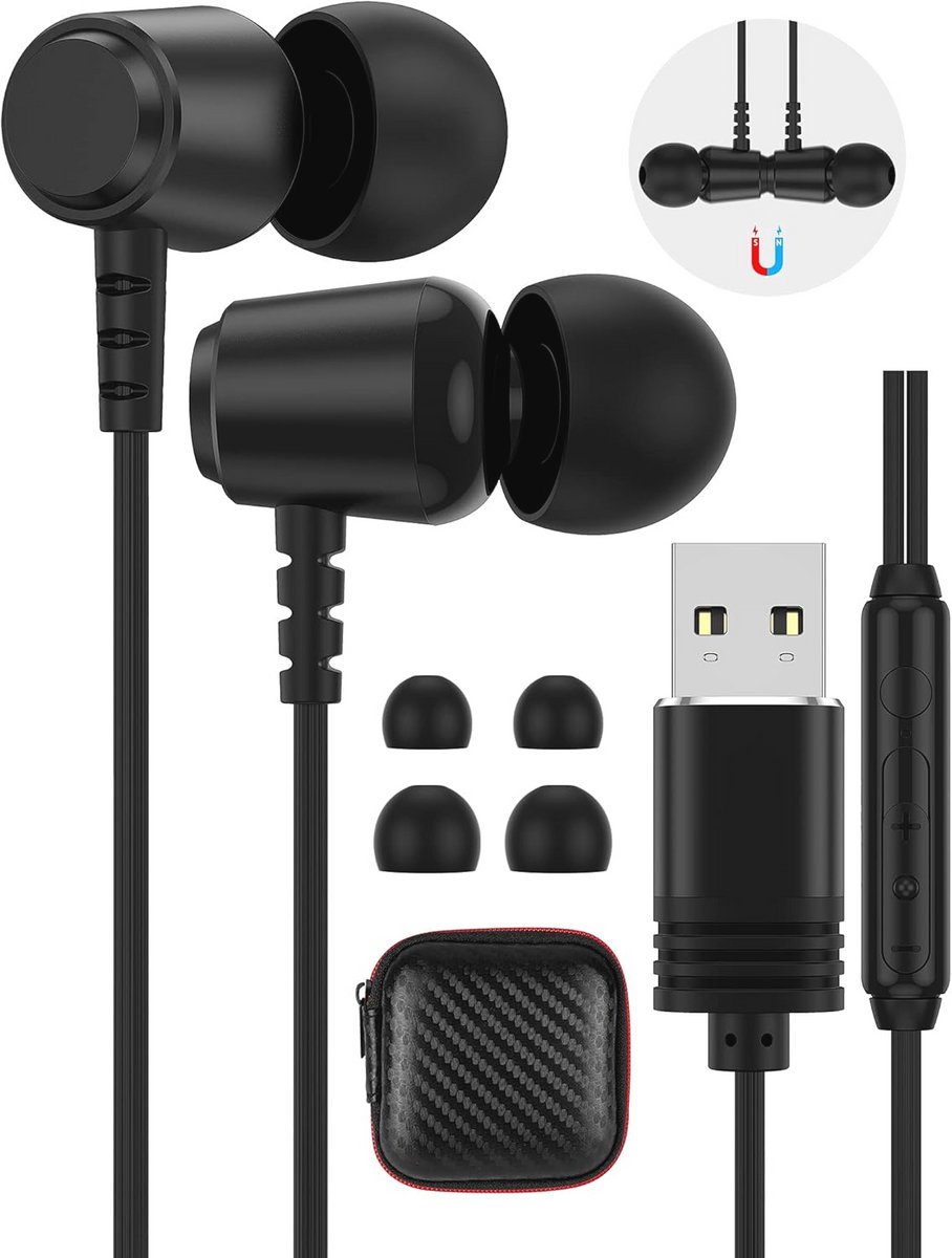 USB headset met microfoon voor gaming en computergebruik - ruisonderdrukking en volumeregeling