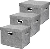 Opbergkubus met print - GRIJS - 5.00