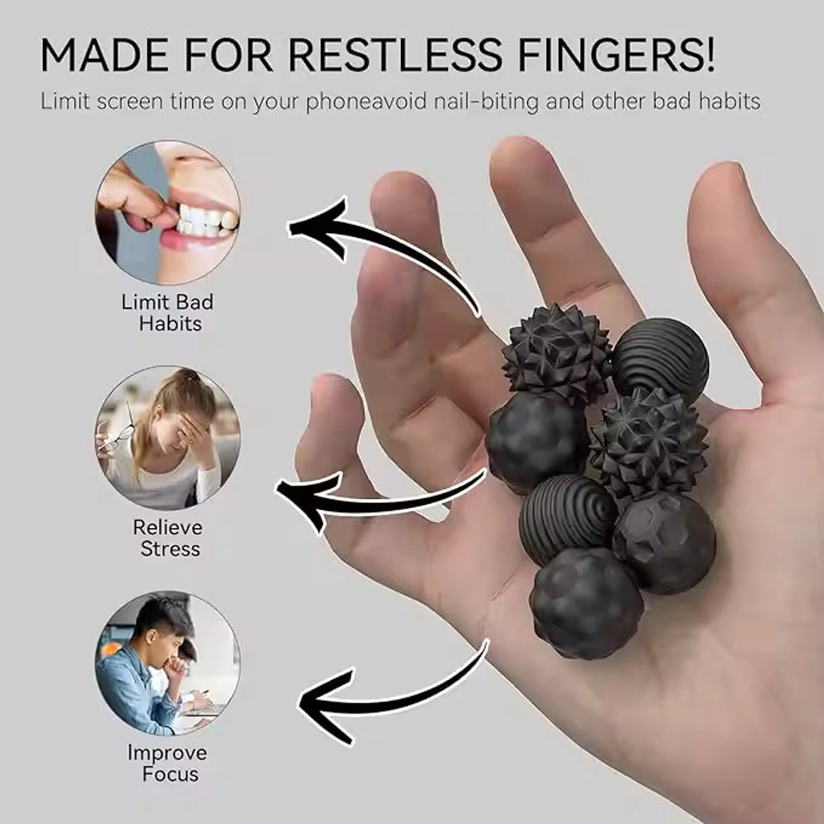 8 Stück agnetische Fidget Toys, agnetkugeln Stressball Silikon