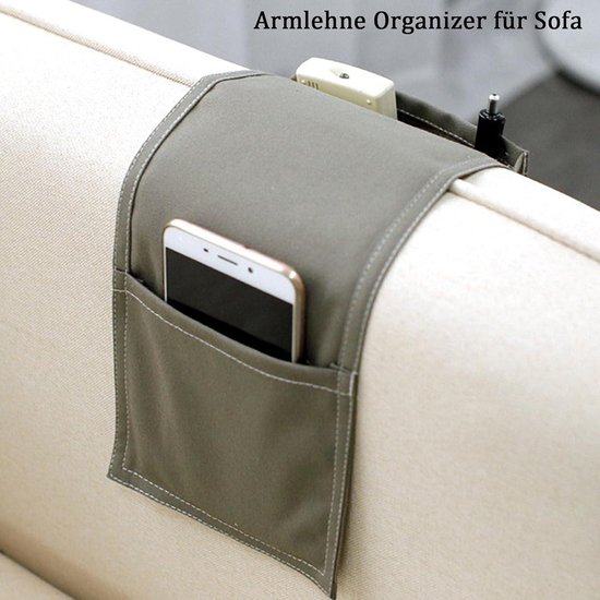 Armleuning-organizer voor afstandsbedieningen en telefoons - Opbergtas voor meubels — afbeelding 2