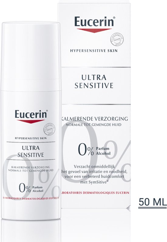 Eucerin UltraSENSITIVE Kalmerende Dagcreme voor Vrouwen - Normale tot Gemengde Huid - Rosacea Crème - 50ml