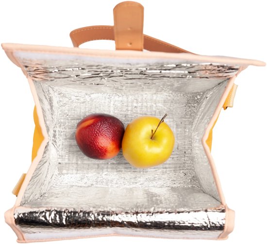 Teckel - lunchtas - koeltas - koelbox - teckelprint - hond - geel - 30x24x16cm van Merkloos — afbeelding 3