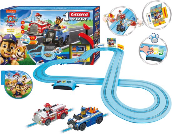 Carrera FIRST Racebaan - First PAW Patrol - R 'N' Rescue - Chase vs. Marshall - 3,5m - met licht, geluid en muziek