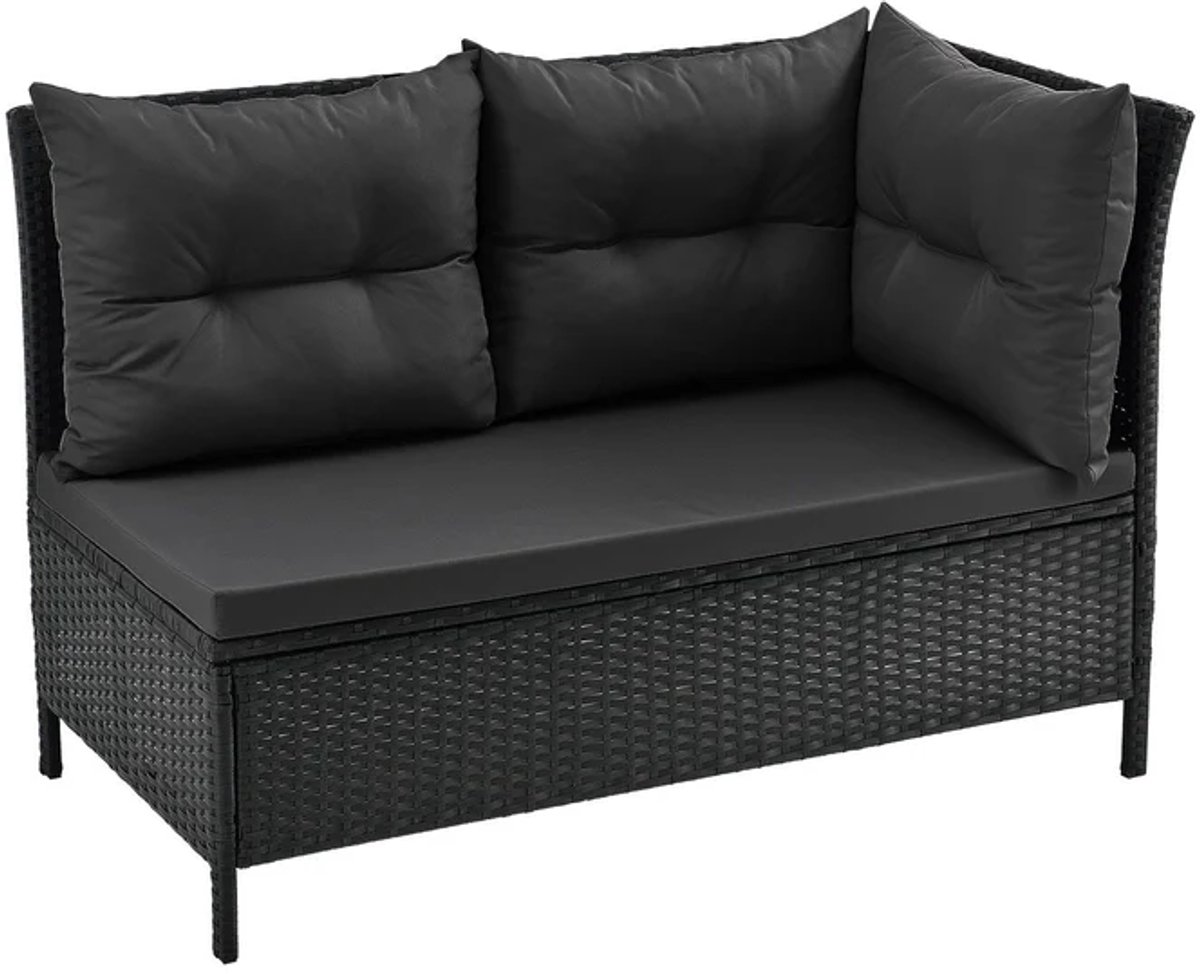 Juskys Loungeset Manacor - Polyrotan - zwart/grijs thumbnail 5