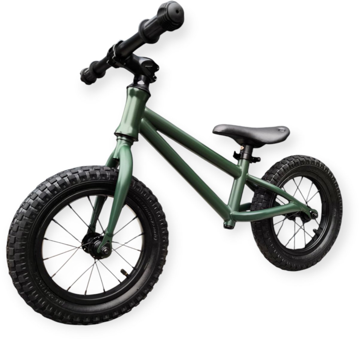 Jobber – Fatbike Loopfiets 2 jaar – Loopfietsen 12inch - Mat Groen — afbeelding 8