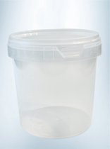 Emmer met deksel - 1 liter - transparant - 10 stuks