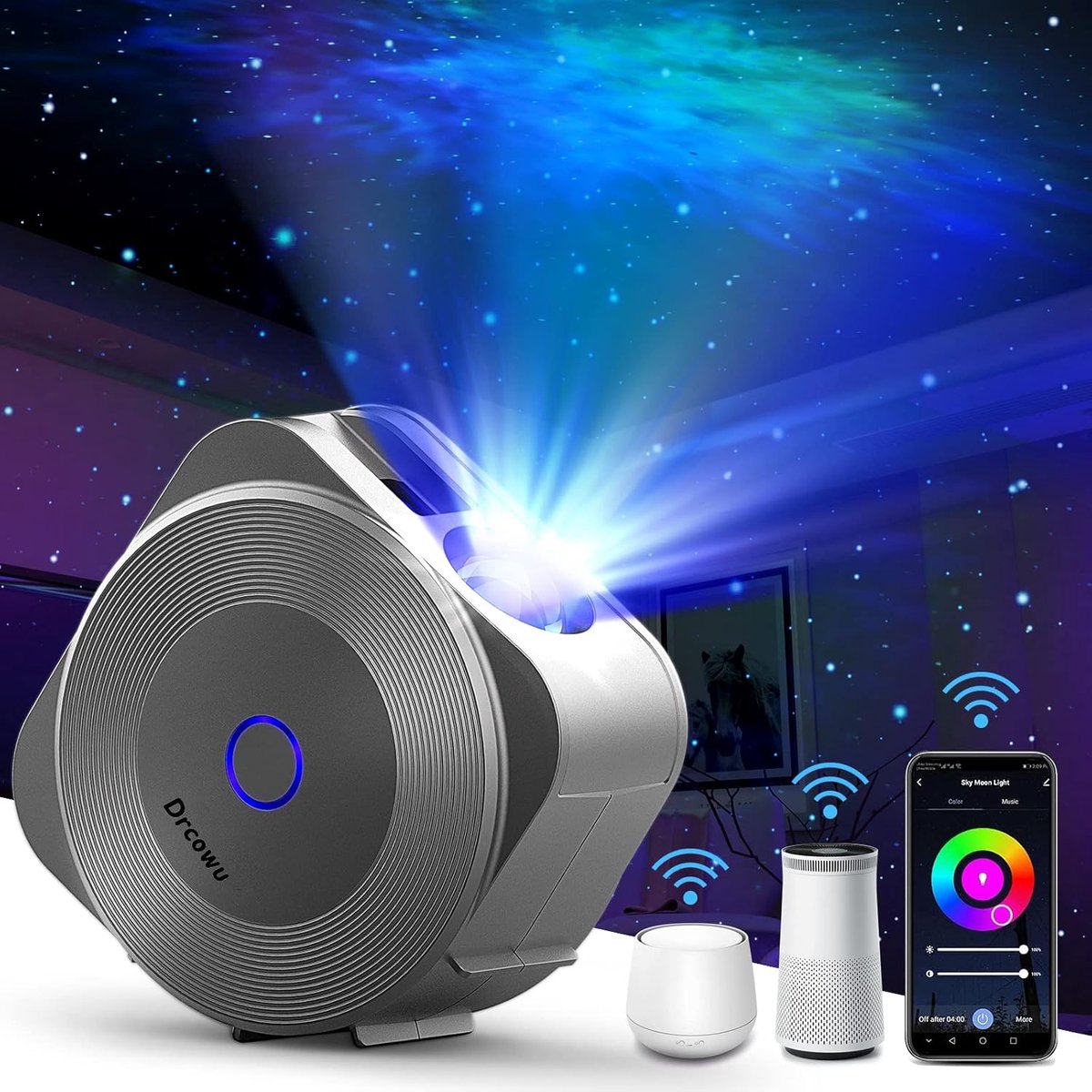 LED Sterrenhemel Projector - 3D Galaxy Nachtverlichting met RGB-Dimtimer en WiFi Spraakbesturing voor Kinderen
