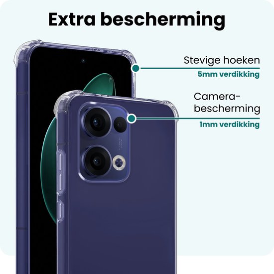 Coque compatible avec OPPO Reno 13, coque antichoc en Siliconen , coque arrière transparente