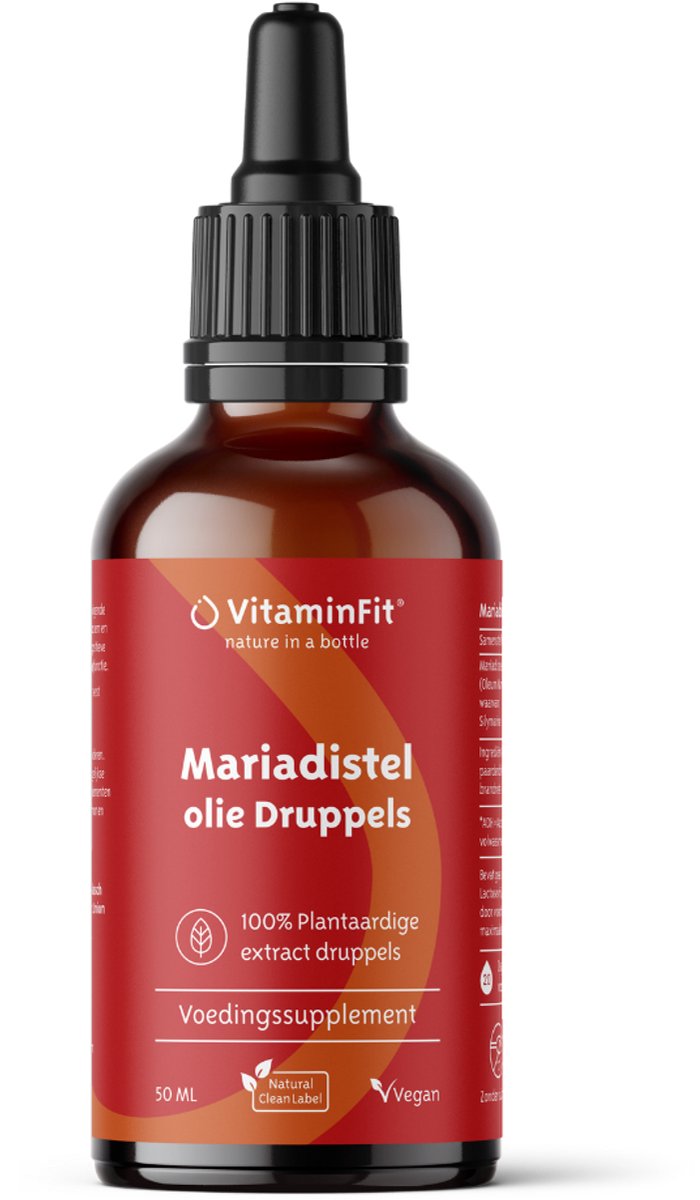 Goedkoopste VitaminFit Mariadistel Pit Olie Druppels - 100 Natuurlijk & Plantaardig - 50 ML - Gezonde Leverfunctie, Galproductie en Spijsvertering