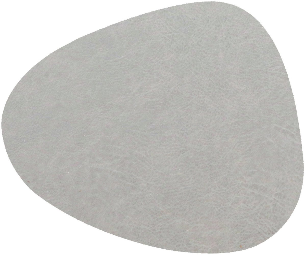 Unique Living placemats Floris lederlook - 1x - 39 x 30 cm - lichtgrijs - PU leather - tafel onderleggers