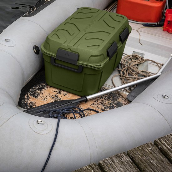 Sunware - Boîte de rangement étanche Q-line 130L vert noir -