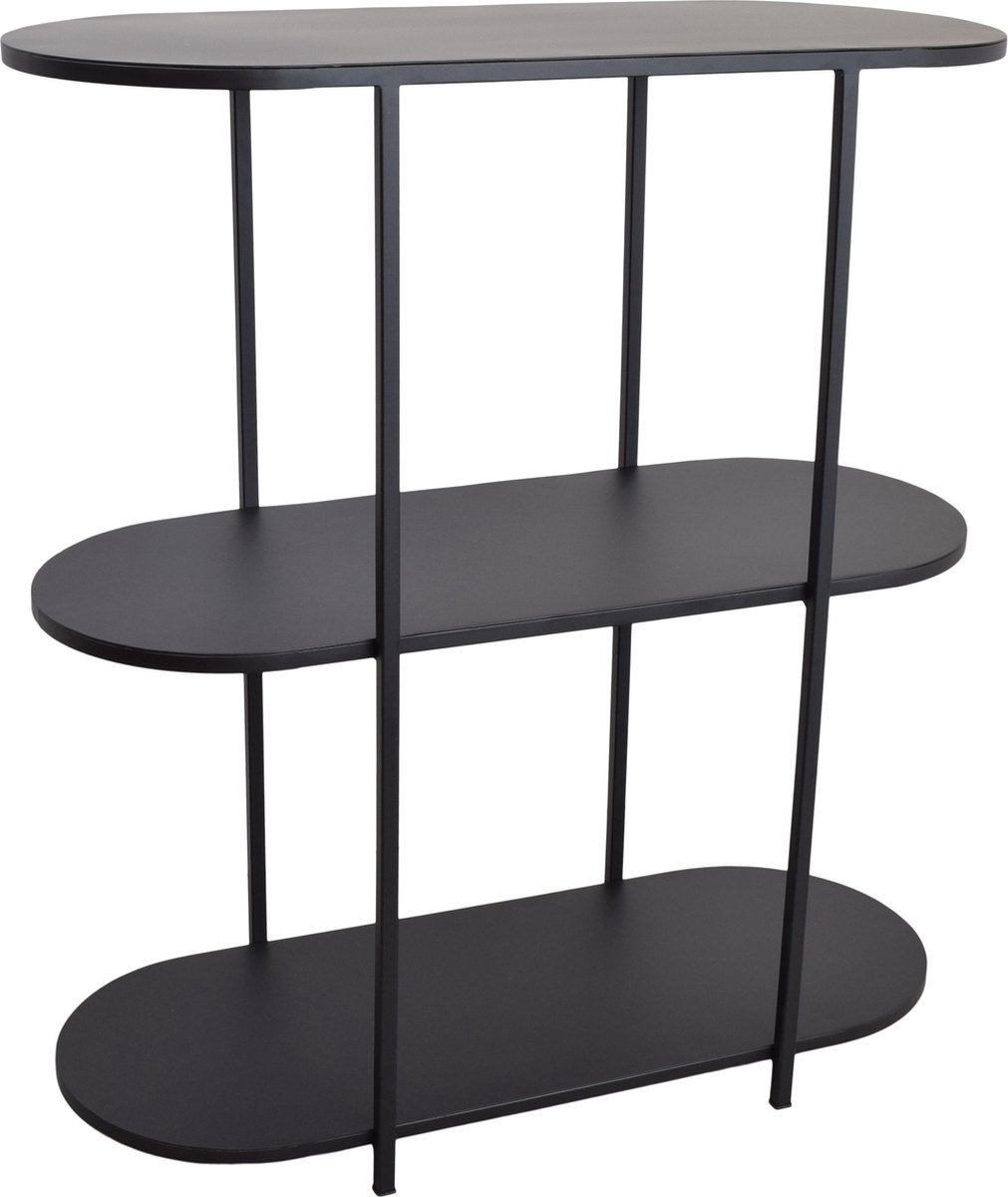 LOFT42 Oval Sidetable - Zwart - metaal - 77x70x30