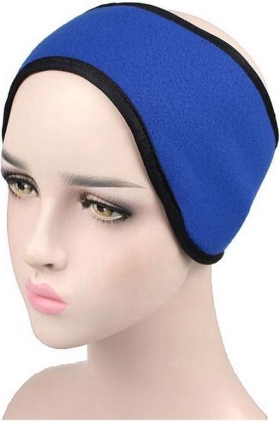 Fleece Oorwarmer I Hoofdband I Earmuffs I Ear Cap I Met Klittenband Sluiting I Blauw