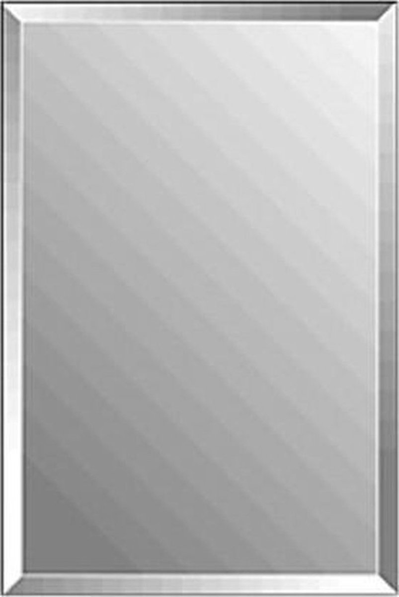 Rechthoekige spiegel - 400 x 600 mm - Verzilverd - Met facetrand - Met spiegellijm - In Nederland Geproduceerd - Top Kwaliteit Wandspiegel Zonder Lijst