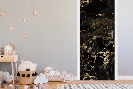 Autocollant de porte Zwart - Or - Peinture - 90x215 cm - Affiche de porte