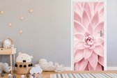 Deurposter 80x205 cm - Deursticker Bloem - Roze - Natuur - Plant - Meubelfolie zelfklevend - Deurfolie woonkamer - Interieurfolie fotobehang - Deur plakfolie - Deurstickers - Deurbehang sticker - Kamer decoratie