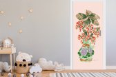Autocollant de porte Fleurs - Vase - Plantes - Pastel - 75 x 205 cm - Affiche de porte