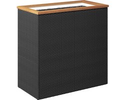 vidaXL - Plantenbak - 80x40x80 - cm - poly - rattan - zwart