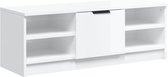 vidaXL - Tv-meubel - 102x35,5x36,5 - cm - bewerkt - hout - hoogglans - wit