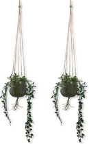 Voordeelset van 2 Plantenhangers - Jute - 120 cm - Macramé - Handgemaakt in Nederland - 100% Natuurlijk Jute - Biologisch Afbreekbaar - Let op: Excl. Pot - Inclusief Verzendkosten