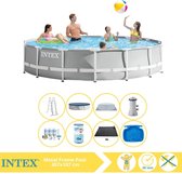 Intex Prism Frame Zwembad - Opzetzwembad - 457x107 cm - Inclusief Onderhoudspakket, Filter, Solar Mat en Voetenbad