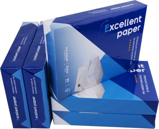 Excellent Papier A4 - 80 grammes - 1 boîte 5 paquets de 500 feuilles