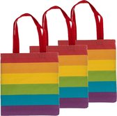 Sac de transport - 5x - couleurs thème Pride/rainbow/lhbtiq+ - coton - 35 x 40 cm