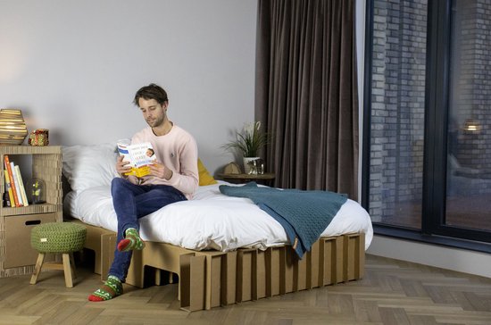 Kartonnen Boog Bed - Matras: 200 (afmeting bed: 195cm) - Kartonnen meubels - Bedbodem - KarTent