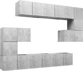 vidaXL - 10-delige - Tv-meubelset - bewerkt - hout - betongrijs