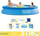 Intex Easy Set Zwembad - Opblaaszwembad - 305x61 cm - Inclusief Solarzeil, Onderhoudspakket, Filter, Onderhoudsset, Zwembadtegels en Warmtepomp HS