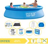 Intex Easy Set Zwembad - Opblaaszwembad - 305x76 cm - Inclusief Afdekzeil, Onderhoudspakket, Filter, Solar Mat, Trap, Voetenbad en Zwembadtegels