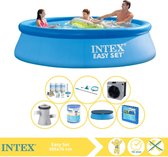 Intex Easy Set Zwembad - Opblaaszwembad - 305x76 cm - Inclusief Afdekzeil, Onderhoudspakket, Zwembadpomp, Filter, Onderhoudsset, Zwembadtegels en Warmtepomp CP