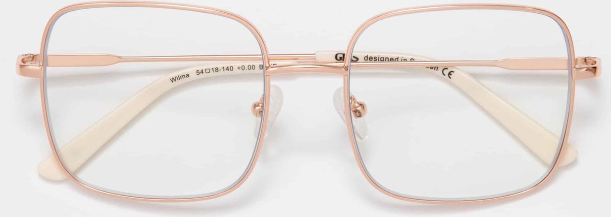 GLAS Wilma Leesbril sterkte +2.00 rosegoud - Metaal - Vierkant