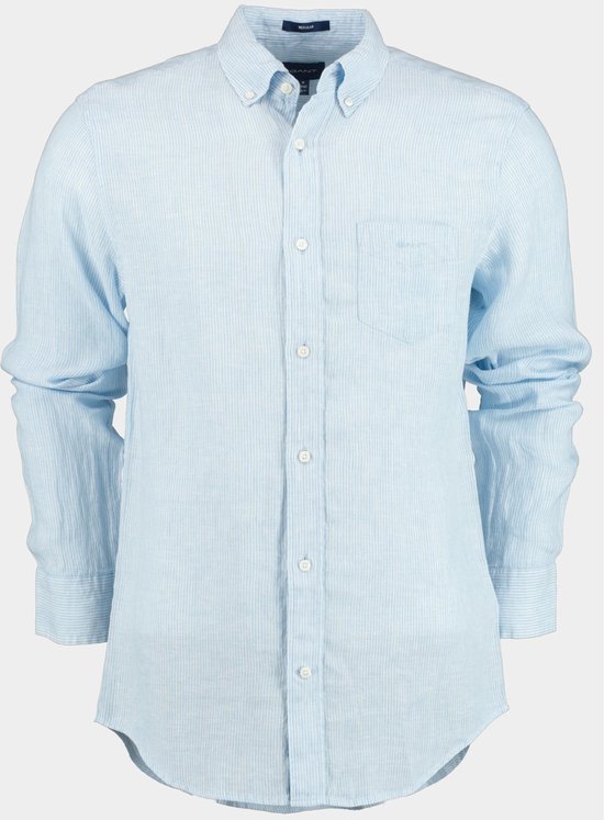 Gant Chemise décontractée à manches longues Chemise à rayures en lin Blauw Reg 3230081/468