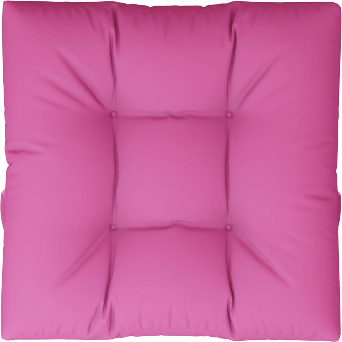 vidaXL - Palletkussen - 70x70x12 - cm - stof - roze