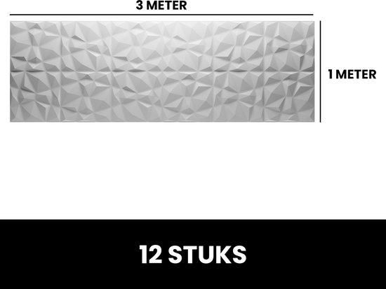 WANEELL - 3D-wandpanelen van kunststof in diamantdesign - 33 stuks 30 cm x 30 cm (3 m²) - hoogwaardige pvc-panelen ideaal voor de speelmuur - Ook als plafondpanelen